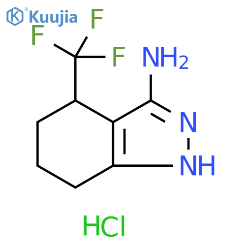 4-(trifluoromethyl)-4,5,6,7-tetrahydro-1H-indazol-3-amine hydrochloride structure