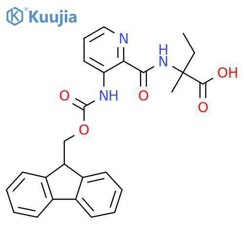 2-{3-({(9H-fluoren-9-yl)methoxycarbonyl}amino)pyridin-2-ylformamido}-2-methylbutanoic acid structure