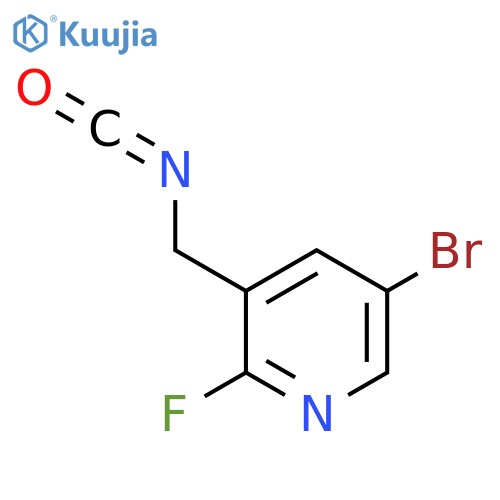 5-bromo-2-fluoro-3-(isocyanatomethyl)pyridine structure
