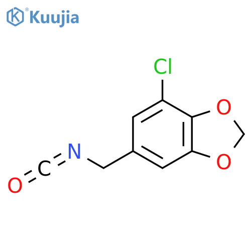 4-chloro-6-(isocyanatomethyl)-1,3-dioxaindane structure
