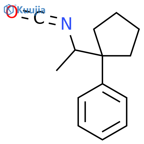 1-(1-isocyanatoethyl)cyclopentylbenzene structure