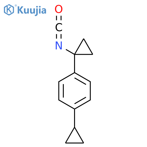 1-cyclopropyl-4-(1-isocyanatocyclopropyl)benzene structure