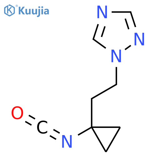 1-2-(1-isocyanatocyclopropyl)ethyl-1H-1,2,4-triazole structure