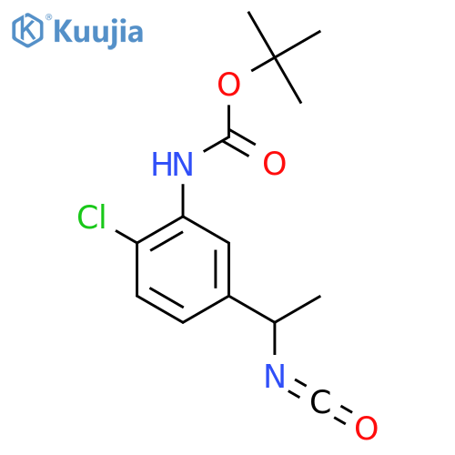tert-butyl N-2-chloro-5-(1-isocyanatoethyl)phenylcarbamate structure
