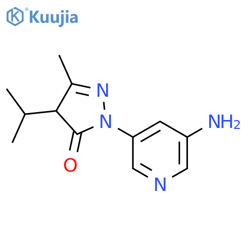 3H-Pyrazol-3-one, 2-(5-amino-3-pyridinyl)-2,4-dihydro-5-methyl-4-(1-methylethyl)- structure