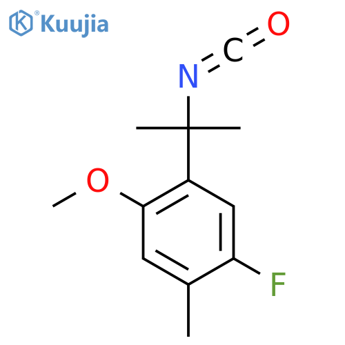 1-fluoro-5-(2-isocyanatopropan-2-yl)-4-methoxy-2-methylbenzene structure