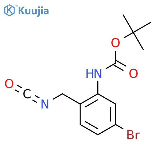 tert-butyl N-5-bromo-2-(isocyanatomethyl)phenylcarbamate structure