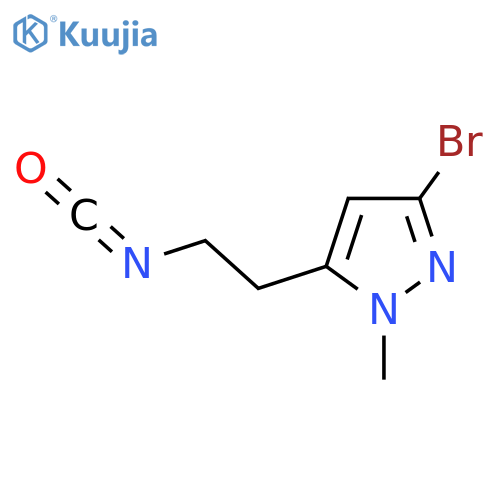 3-bromo-5-(2-isocyanatoethyl)-1-methyl-1H-pyrazole structure