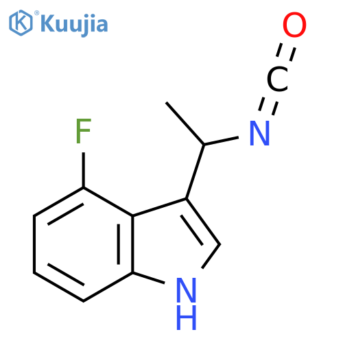 4-fluoro-3-(1-isocyanatoethyl)-1H-indole structure