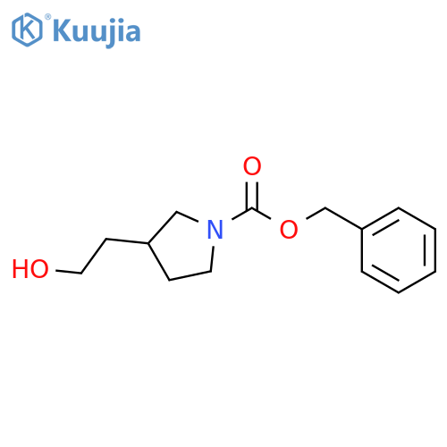 1-Pyrrolidinecarboxylic acid, 3-(2-hydroxyethyl)-, phenylmethyl ester structure