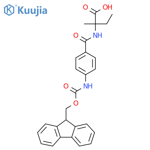 2-{4-({(9H-fluoren-9-yl)methoxycarbonyl}amino)phenylformamido}-2-methylbutanoic acid structure