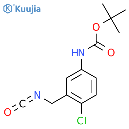 tert-butyl N-4-chloro-3-(isocyanatomethyl)phenylcarbamate structure