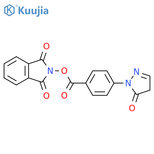 1,3-dioxo-2,3-dihydro-1H-isoindol-2-yl 4-(5-oxo-4,5-dihydro-1H-pyrazol-1-yl)benzoate structure