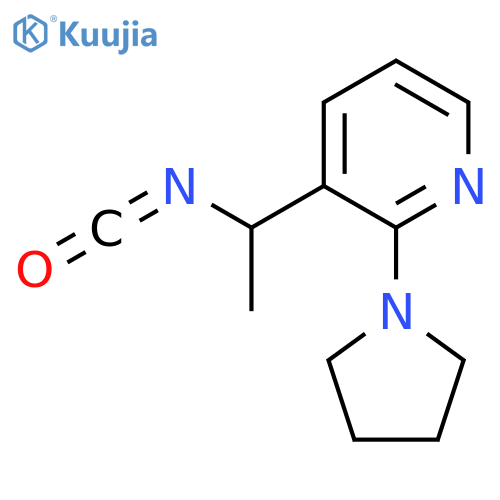 3-(1-Isocyanatoethyl)-2-(pyrrolidin-1-yl)pyridine structure