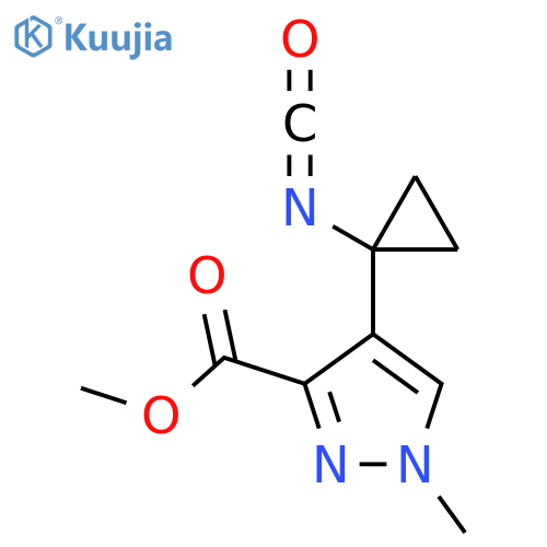 methyl 4-(1-isocyanatocyclopropyl)-1-methyl-1H-pyrazole-3-carboxylate structure