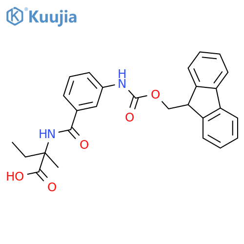 2-{3-({(9H-fluoren-9-yl)methoxycarbonyl}amino)phenylformamido}-2-methylbutanoic acid structure