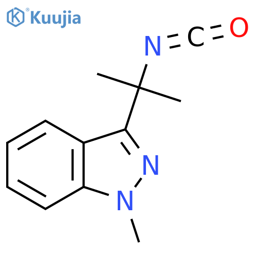 3-(2-isocyanatopropan-2-yl)-1-methyl-1H-indazole structure