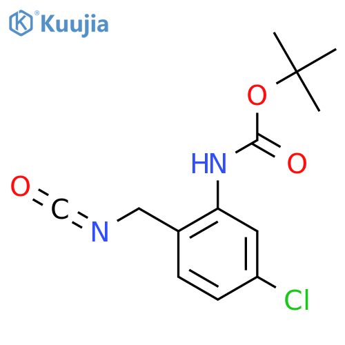 tert-butyl N-5-chloro-2-(isocyanatomethyl)phenylcarbamate structure