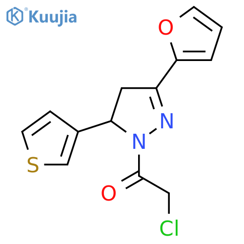2-chloro-1-[3-(furan-2-yl)-5-(thiophen-3-yl)-4,5-dihydro-1H-pyrazol-1-yl]ethan-1-one structure