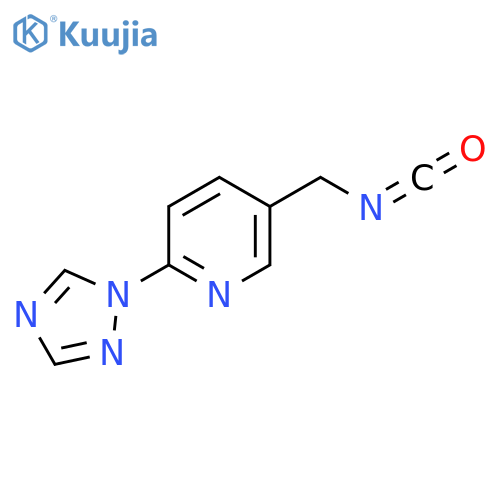 5-(isocyanatomethyl)-2-(1H-1,2,4-triazol-1-yl)pyridine structure