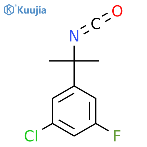 1-chloro-3-fluoro-5-(2-isocyanatopropan-2-yl)benzene structure