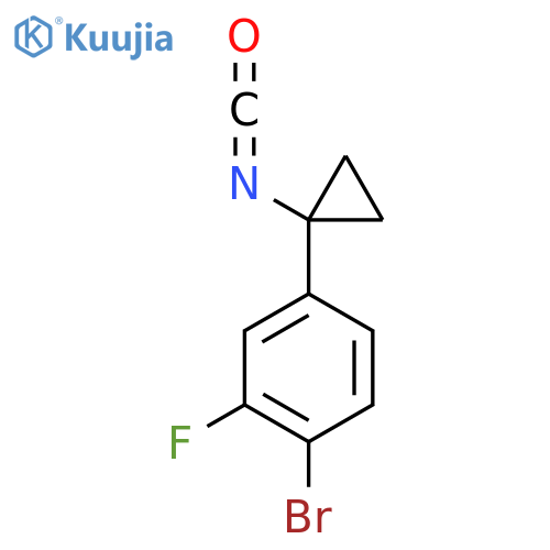 1-bromo-2-fluoro-4-(1-isocyanatocyclopropyl)benzene structure