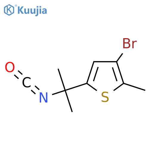3-bromo-5-(2-isocyanatopropan-2-yl)-2-methylthiophene structure