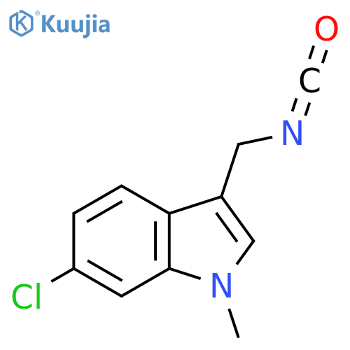 6-chloro-3-(isocyanatomethyl)-1-methyl-1H-indole structure