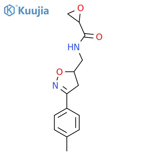 N-{[3-(4-methylphenyl)-4,5-dihydro-1,2-oxazol-5-yl]methyl}oxirane-2-carboxamide structure