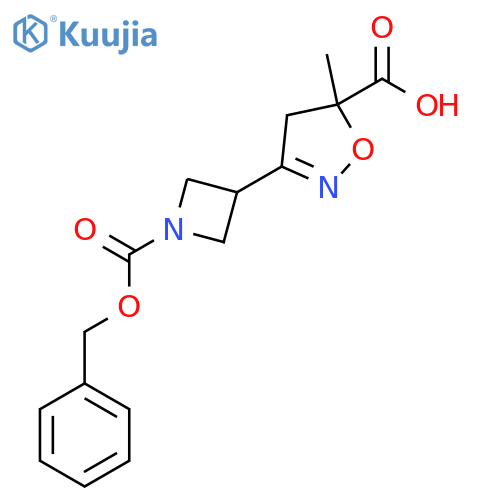 3-{1-(benzyloxy)carbonylazetidin-3-yl}-5-methyl-4,5-dihydro-1,2-oxazole-5-carboxylic acid structure