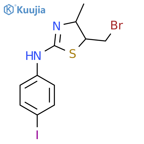 5-(bromomethyl)-N-(4-iodophenyl)-4-methyl-4,5-dihydro-1,3-thiazol-2-amine structure