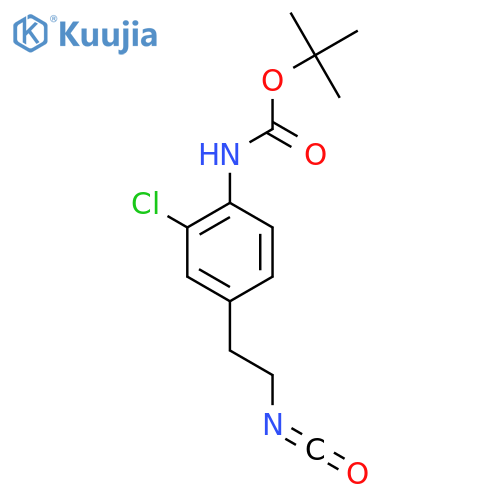 tert-butyl N-2-chloro-4-(2-isocyanatoethyl)phenylcarbamate structure