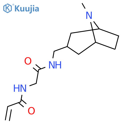 N-{({8-methyl-8-azabicyclo3.2.1octan-3-yl}methyl)carbamoylmethyl}prop-2-enamide structure