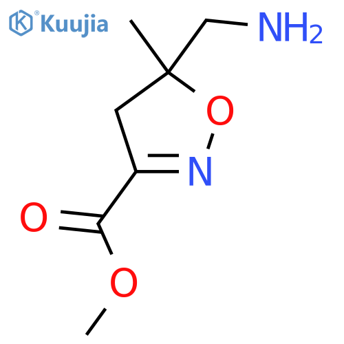 Methyl 5-(aminomethyl)-5-methyl-4,5-dihydro-1,2-oxazole-3-carboxylate structure