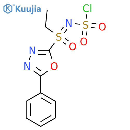 (chlorosulfonyl)imino(ethyl)(5-phenyl-1,3,4-oxadiazol-2-yl)-lambda6-sulfanone structure