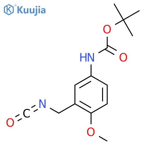 tert-butyl N-3-(isocyanatomethyl)-4-methoxyphenylcarbamate structure