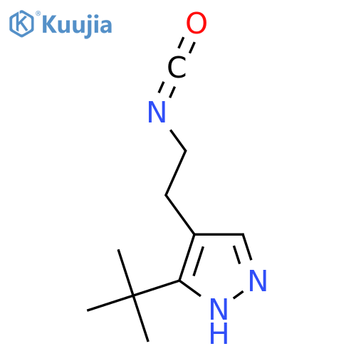 3-tert-butyl-4-(2-isocyanatoethyl)-1H-pyrazole structure
