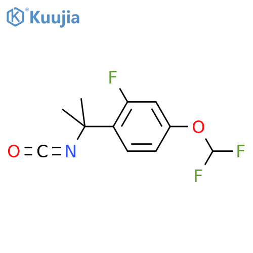 4-(difluoromethoxy)-2-fluoro-1-(2-isocyanatopropan-2-yl)benzene structure