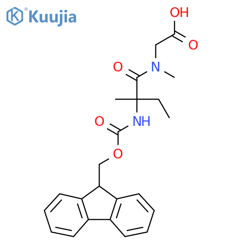 2-2-({(9H-fluoren-9-yl)methoxycarbonyl}amino)-N,2-dimethylbutanamidoacetic acid structure
