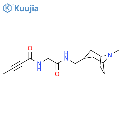 N-{({8-methyl-8-azabicyclo3.2.1octan-3-yl}methyl)carbamoylmethyl}but-2-ynamide structure