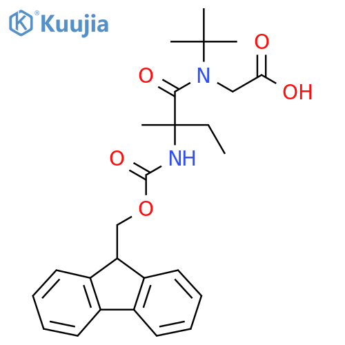 2-N-tert-butyl-2-({(9H-fluoren-9-yl)methoxycarbonyl}amino)-2-methylbutanamidoacetic acid structure