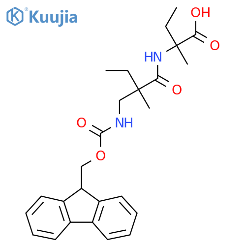 2-{2-({(9H-fluoren-9-yl)methoxycarbonyl}amino)methyl-2-methylbutanamido}-2-methylbutanoic acid structure