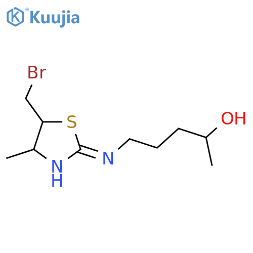 5-{5-(bromomethyl)-4-methyl-4,5-dihydro-1,3-thiazol-2-ylamino}pentan-2-ol structure