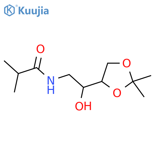 N-2-(2,2-dimethyl-1,3-dioxolan-4-yl)-2-hydroxyethyl-2-methylpropanamide structure