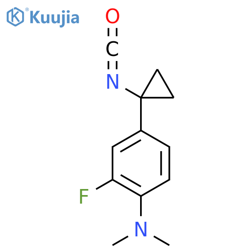 2-fluoro-4-(1-isocyanatocyclopropyl)-N,N-dimethylaniline structure