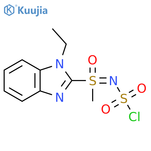 (chlorosulfonyl)imino(1-ethyl-1H-1,3-benzodiazol-2-yl)methyl-lambda6-sulfanone structure