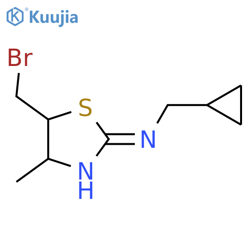 5-(bromomethyl)-N-(cyclopropylmethyl)-4-methyl-4,5-dihydro-1,3-thiazol-2-amine structure