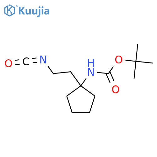 tert-butyl N-1-(2-isocyanatoethyl)cyclopentylcarbamate structure