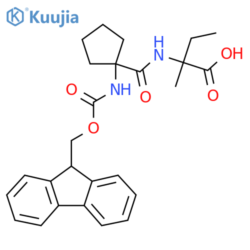 2-{1-({(9H-fluoren-9-yl)methoxycarbonyl}amino)cyclopentylformamido}-2-methylbutanoic acid structure