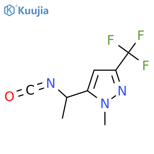 5-(1-isocyanatoethyl)-1-methyl-3-(trifluoromethyl)-1H-pyrazole structure